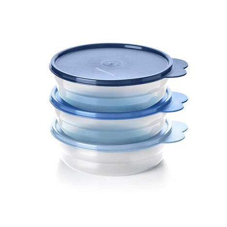 Tupperware Bonbon Sekerler 3lu Set 450ml Seffaf Mavi Kapakli Kahvaltilik Kap