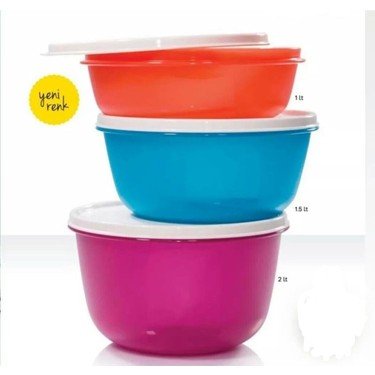 Tupperware Klasik Mucize Set 3lu Nostaljik Seri Pembe Turuncu Mavi
