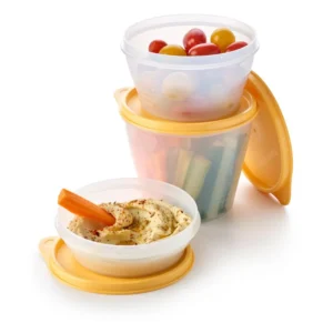 Tupperware Minik Klasik Set Şeffaf Gövde Sarı Kapak 3'lü Saklama Kabı