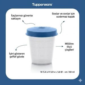 Tupperware 60 ml Mini Seffaf Sivi Sizdirmaz Kap Kolay Acilir Kapakli
