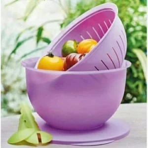 Tupperware Eko Kap 4.3 Litre Süzgeçli ve İkili Salata Kaşığı Seti