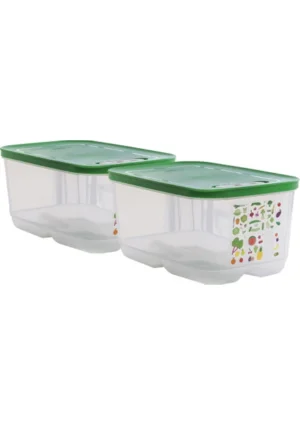 Tupperware Sera Kap 2 x 4.4 Litre Sebze ve Meyve Taze Tutucu Saklama Kabı Seti